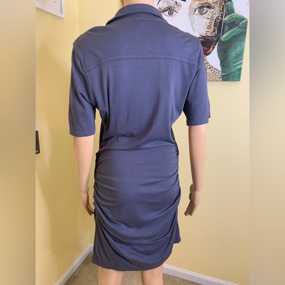 NWT MONROW Shirred Waist Wrap Dress in Gray, Size Medium - Picture 10 of 10